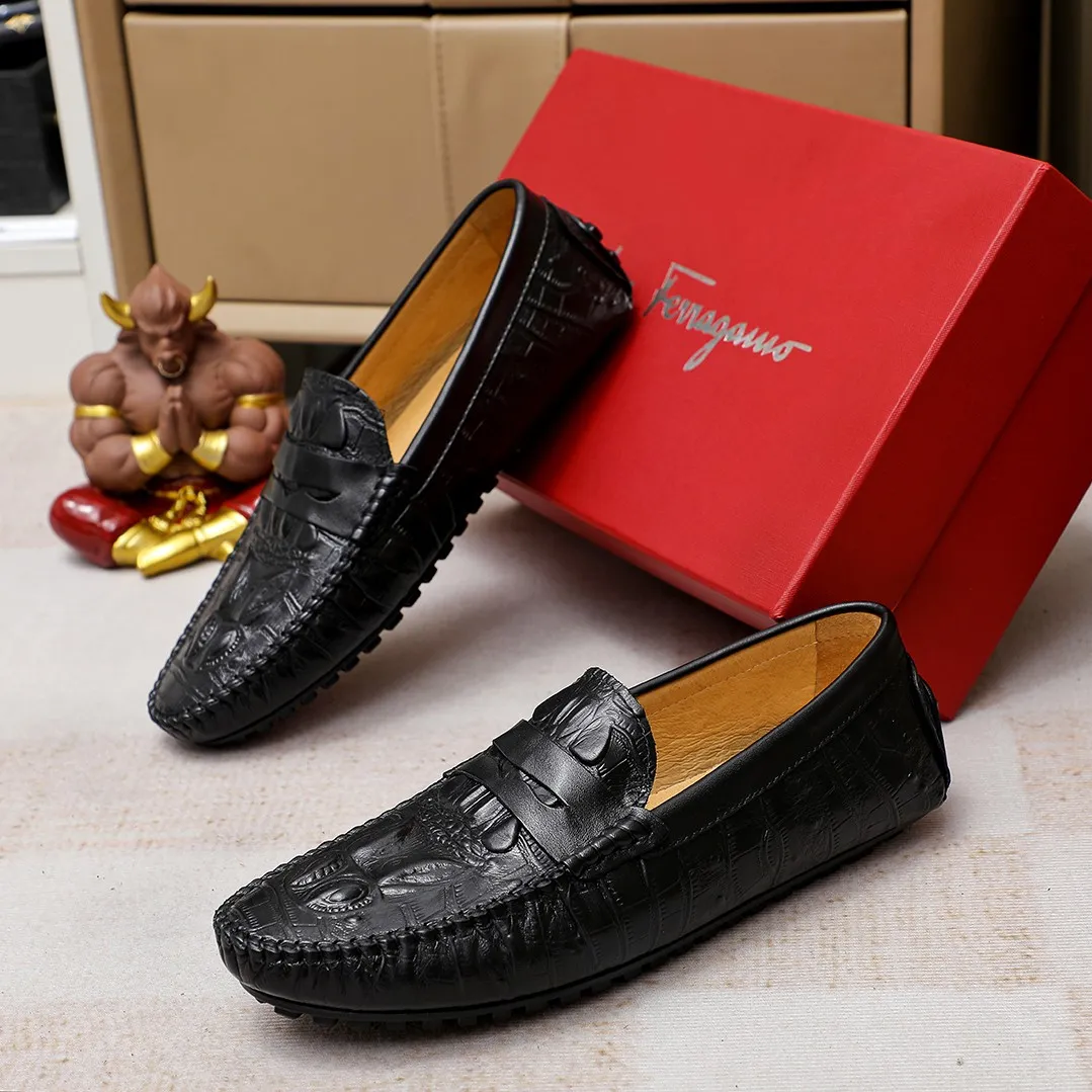 Men's shoes 💰360 🕷🕷【Ferragamo】Ferragamo Popular fashionable casual slip-on shoes🇨🇳Official website counter 1:1 production, original mold opening💯Good quality visible, imported high-end first-layer calfskin, luxurious pigskin lining🌿Very clear texture, high-quality waterproof, non-slip and wear-resistant outsole🎋High quality and low price, truly handmade🍓Color, code number 38-45